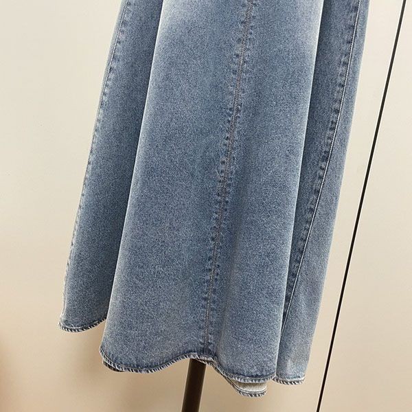 速達発送 クロエ ロングフレアデニムドレス chn96096
